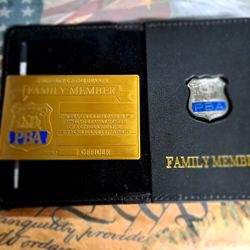 NOVELTY NYPD NYC PBA OFFICER FAMILY MEMBER WALLET 2025 GOLD COURTESY 
