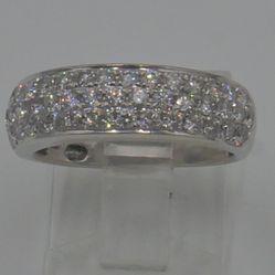 14kt white gold ring Joe Rodeo size 7 5.2 grams w 1.5 carat diamonds SI1 G color. 870094-1.