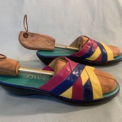 Vintage Sandals with Multi-colored Leather Cross Straps from Penaljo