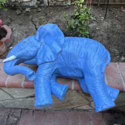   Vintage Large Blue Elephant  Garden Decor