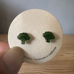 Broccoli Earrings Stud, Vegetable Earrings Stud