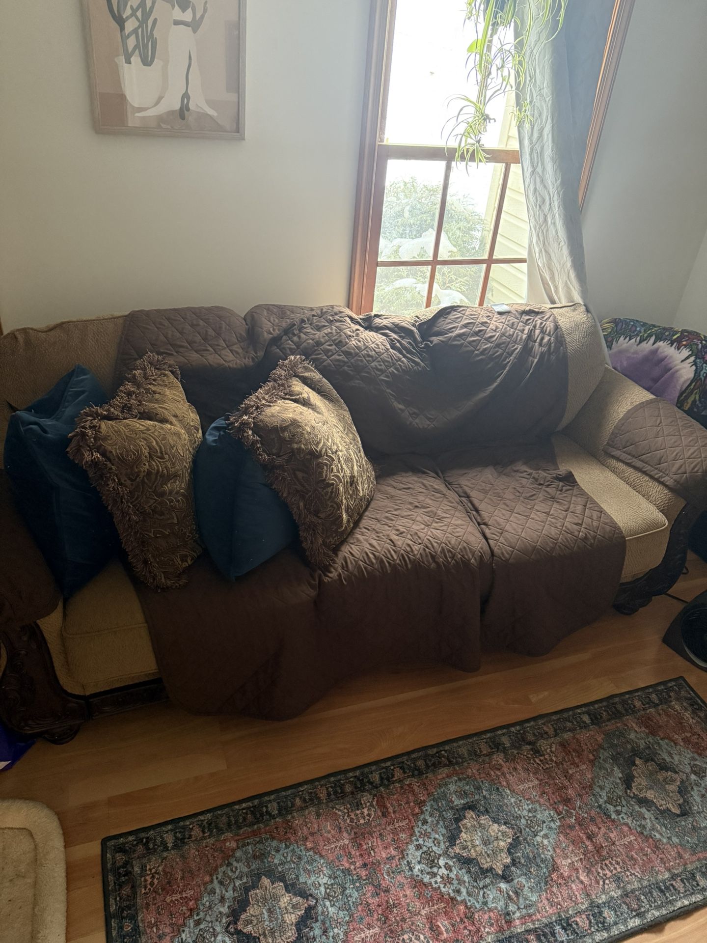 Large Sofa With Pillows And Shams