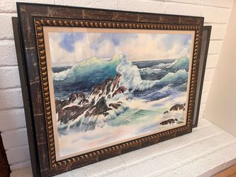 Watercolor original signed framed LARGE