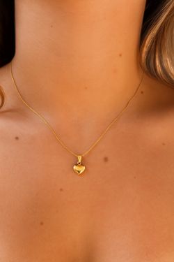 18k Pure Gold Heart Necklace