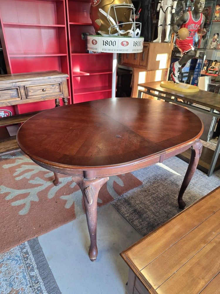 Small Oval Round Dining Room Table with Available Table Insert