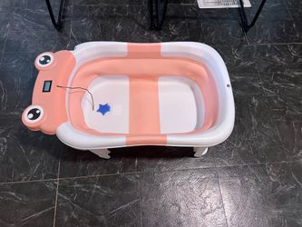 Baby Bathtub Infant  Cushion Thermometer Portable