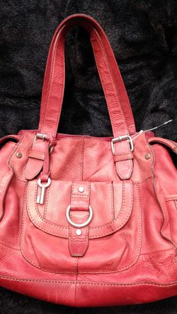 Red leather bag medium size