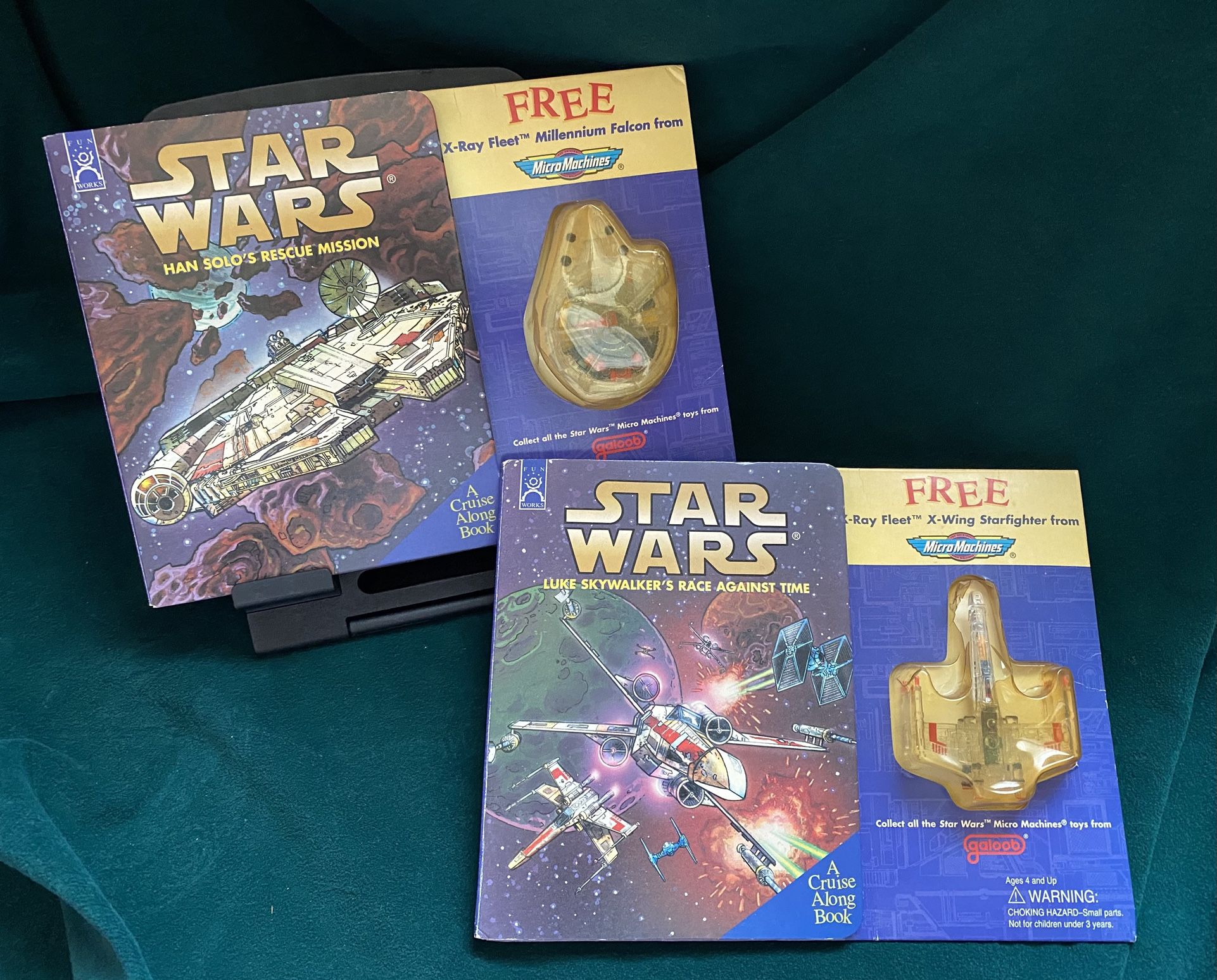 STAR WARS CRUISE ALONG BOOKS with MICRO MACHINES-Set Of 2