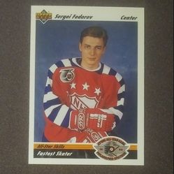 1991-92 Upper Deck Sergei Fedorov Detroit Red Wings #631 All-Star Skills Fastest Skater HOF Hall Of Fame Hockey Card Vintage Collectible Sports NHL 