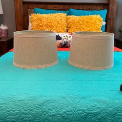 Set of large linen lampshades