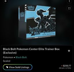 Black Bolt Pokemon Center (PKC) ETB