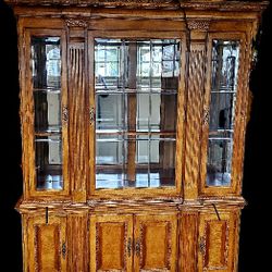 Traditional 2 Piece Lighted China Cabinet