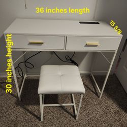 White Vanity With Outlets 