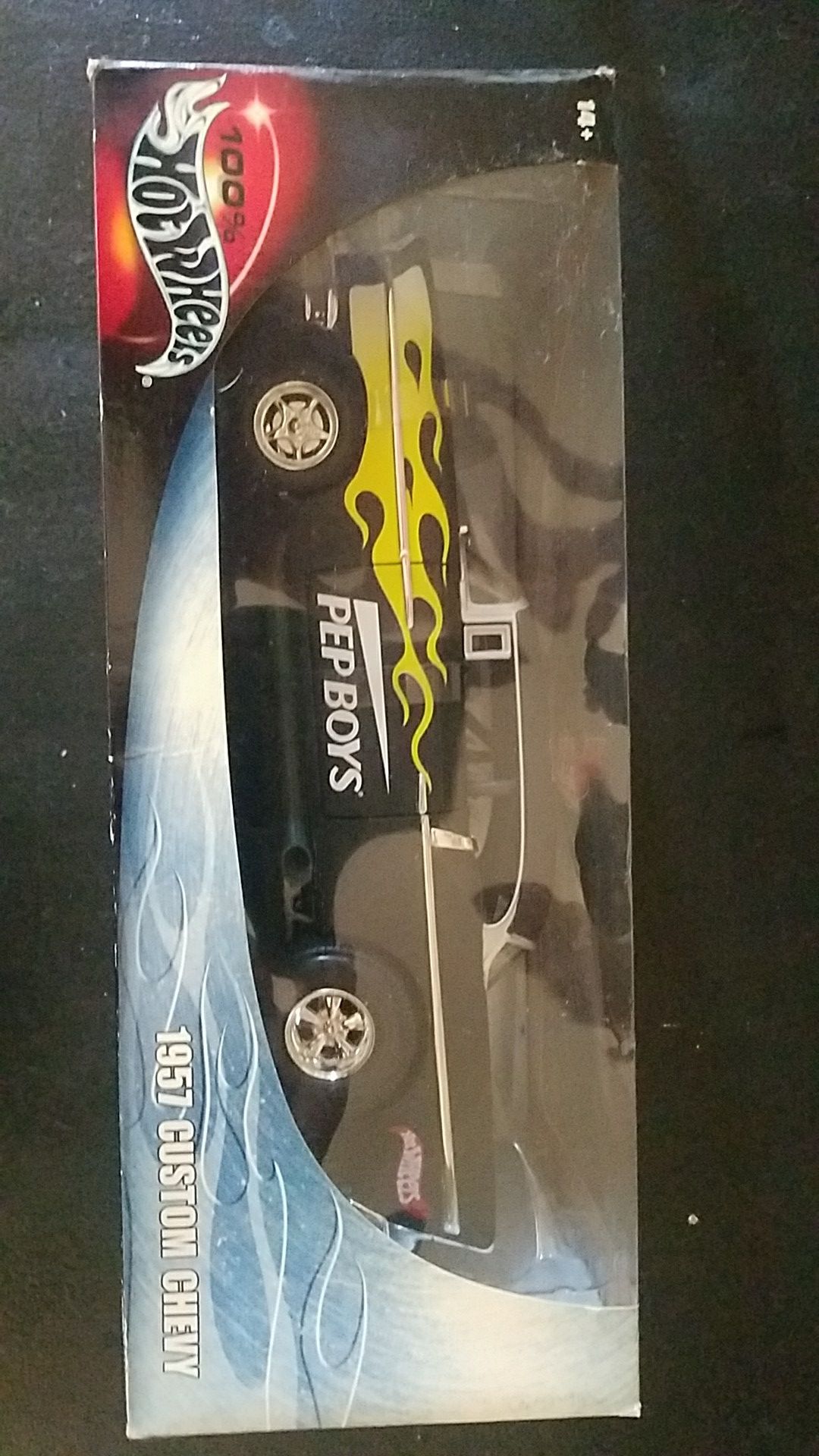 Hundred percent Hot Wheels 1957 custom Chevy Pep Boys Edition