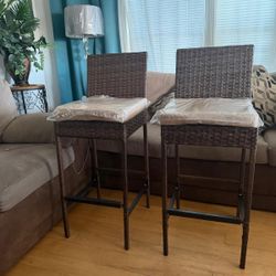 Set of 2 outdoor bar stools