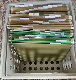 File Crate with Hard Copies of Papers (for teaching)
