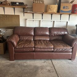 Brown Leather Sofa
