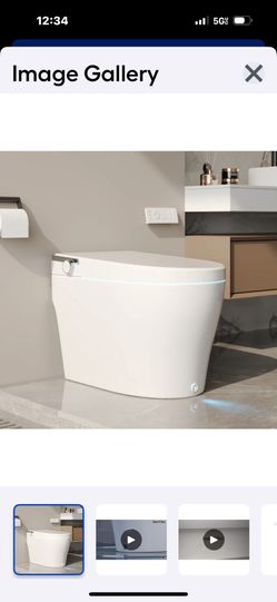 Deervalley Apex White (No Auto Open/Clase) Touchless Flush Elongated Standard High Smart Soft Close 1- Pc  Bidet 12-in rough-in 1.28 GPF 