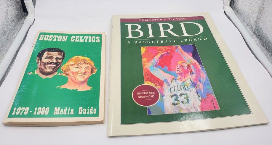 Larry Bird Retirement Night 1993 Program Boston Garden & 1980 Media Guide Celtics
