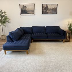 Midnight Blue Jollene Series L Sectional Couch  Delivery Available 