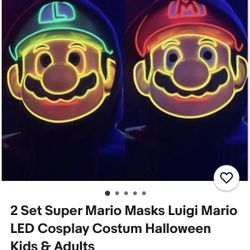 Mario Y Luigi Mascara Con Luces 