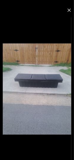 TUFF BLACK PLASTIC CROSS BED TRUCK TOOL BOX