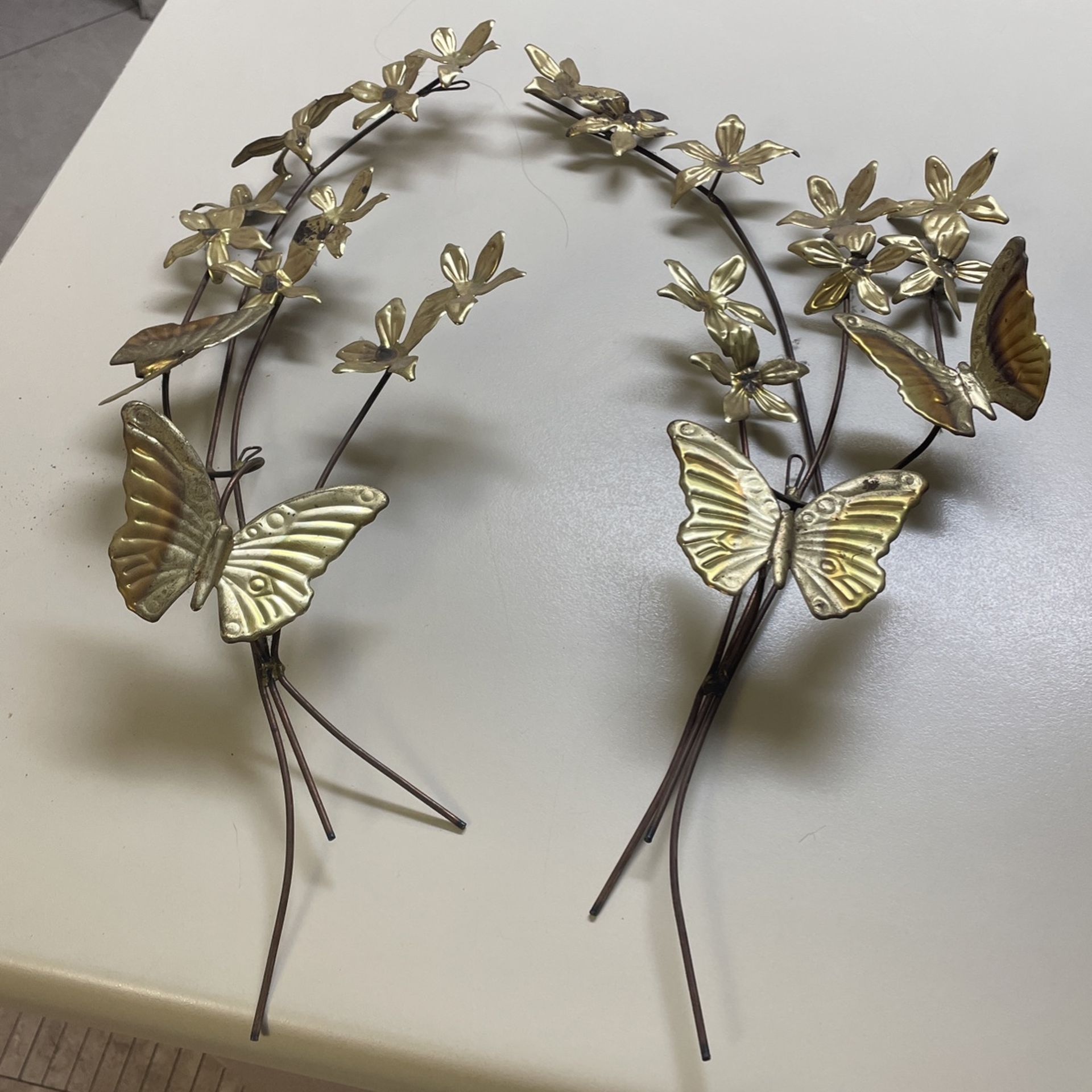 Brass Butterflies Wall Decor
