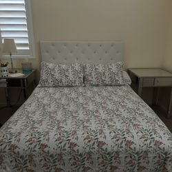 Mattress With Bed Frame And Side Tables