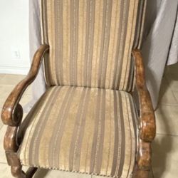 Wooden Fabric Armchair Upholstered