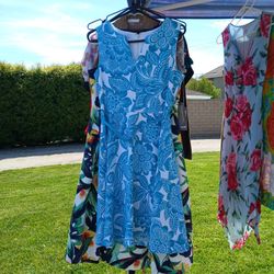 Turquoise Sleeveless Dress .....