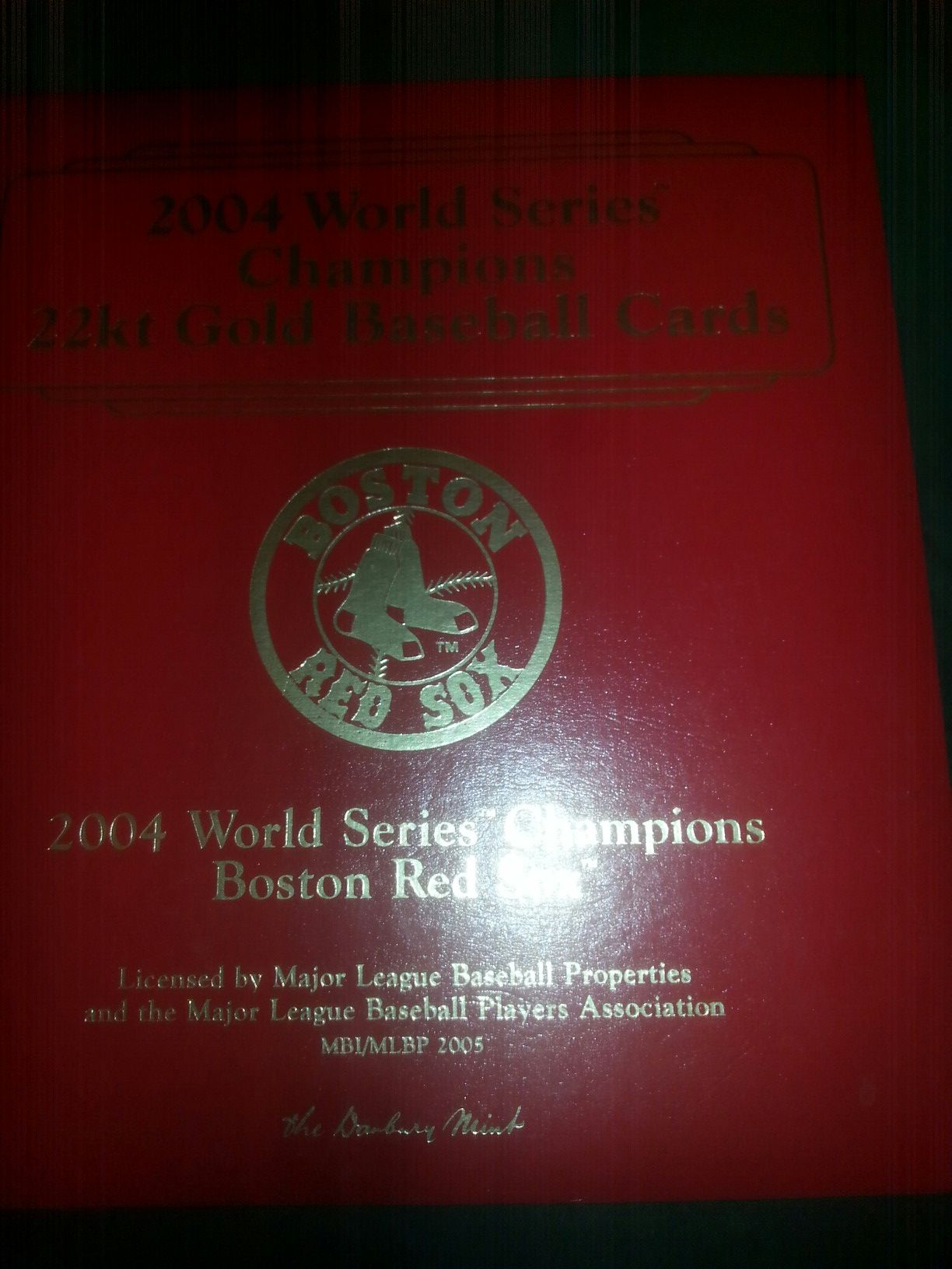 2004 world series redsox 22kt gold cards