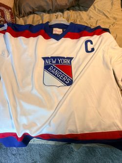 Rare Mitchell & Ness Vintage Hockey Authentic Phil Esposito #77 New York Rangers throwback jersey.