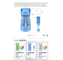 Brand new Portable Dog Water Bottle with Ozone Purification