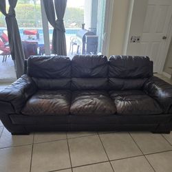 Brown Soft Leather Couch