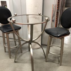 Glass Table Bar Height Dining Set