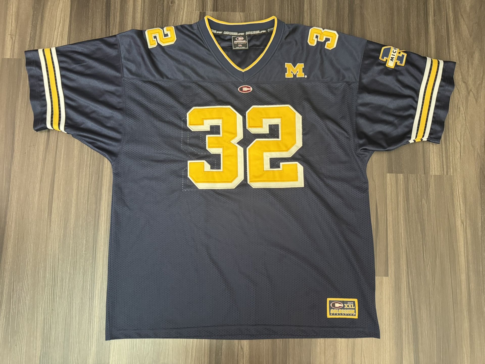 Michigan Wolverines #32 Colosseum NCAA College Football Stitched Jersey Sz 2XL