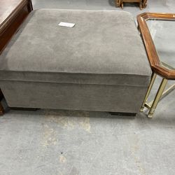 Grey Ottoman On Wheels (in store)
