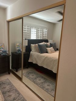 Gold trim sliding glass doors