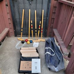 Croquet Set & Yard Games Kubb Set With Carry Bags