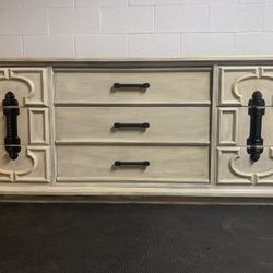 Large Refinished Dresser With Dovetail Drawers