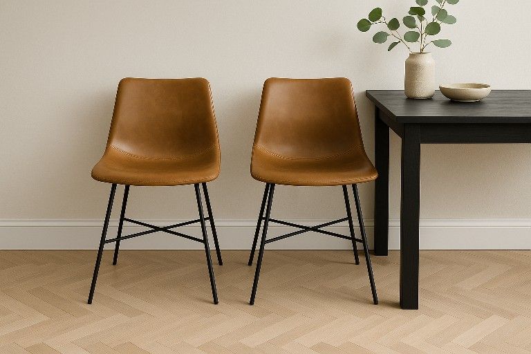 Chair Dinning set 2 New in box color brown and black