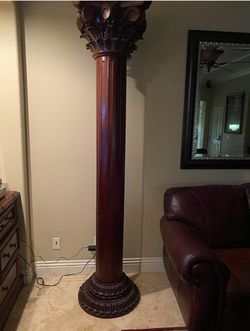 Two solid wood columns