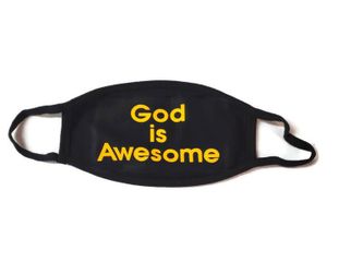 Face Mask Unisex God is Awesome 100% Cotton Washable- Black