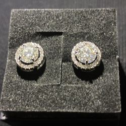 1 Ct DIAMOND HALO EARRINGS 