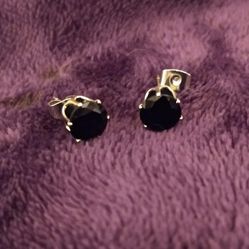 Rhodium BLACK Brilliant-Cut CZ EARRINGS