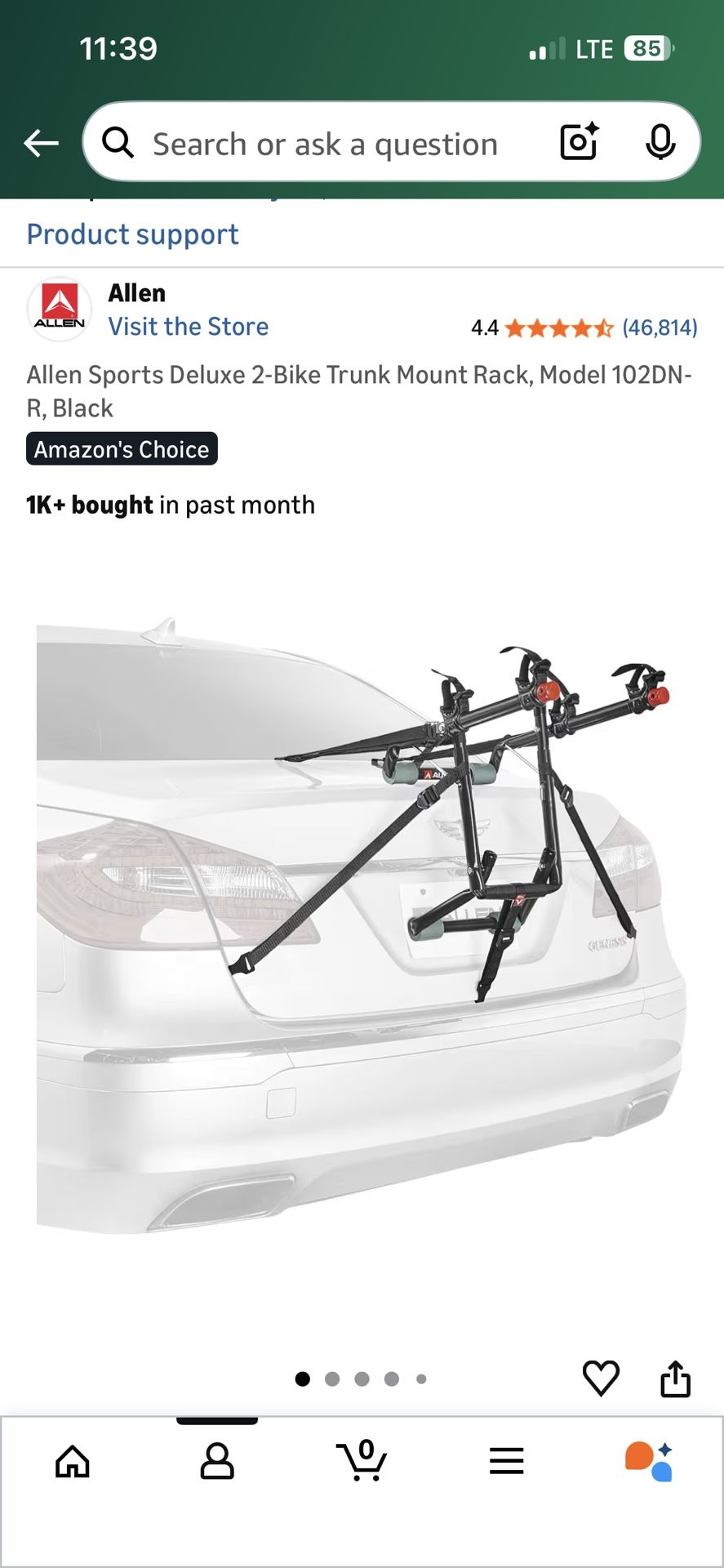 Allen Sports 2-Bike Trunk Rack – Great Condition