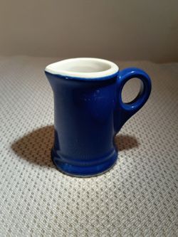 Vintage blue ceramic cream/ syrup pitcher