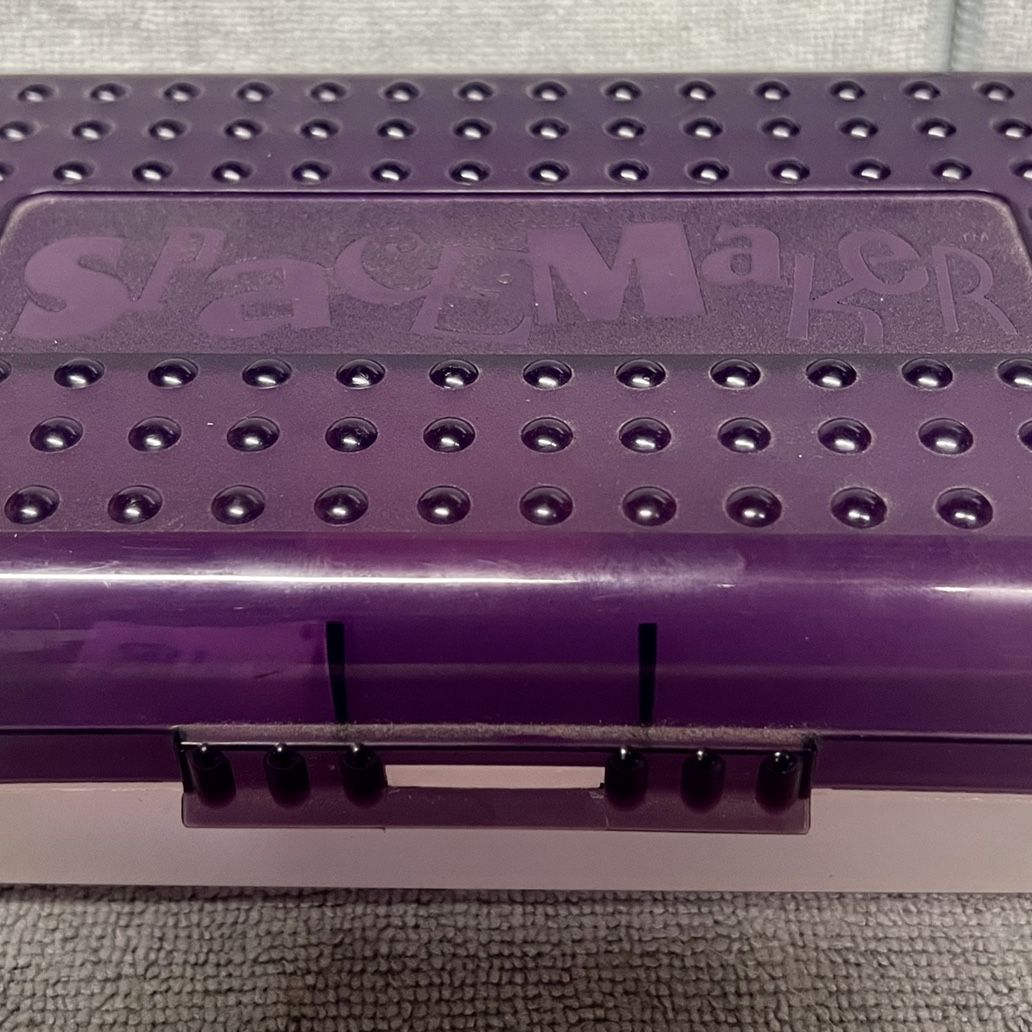 SpaceMaker Pencil Box Case Purple Frosted Bottom Vintage 90s