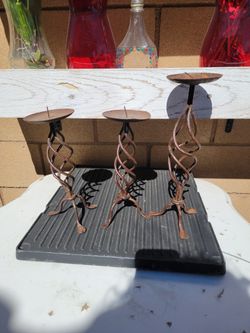 3 Metal Candles Holder 