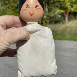 Handmade, hand-painted baby girl doll